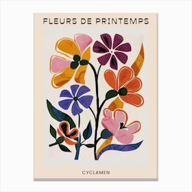 Spring Floral French Poster  Cyclamen 1 Canvas Print