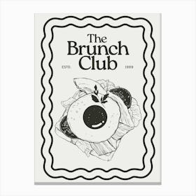 The Brunch Club | Trendy Vintage Retro Dining Room Kitchen Canvas Print