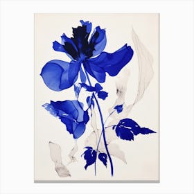 Blue Botanical Fuchsia 1 Canvas Print