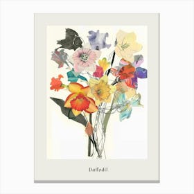 Daffodil 3 Collage Flower Bouquet Poster Canvas Print