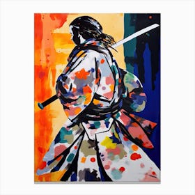 Samurai In Fauvist Matisse Japanese Style  4 Canvas Print
