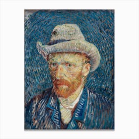 Self Portrait With Grey Felt Hat (1887), Vincent Van Gogh Canvas Print