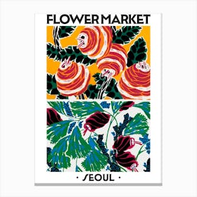 Flower Market Seoul Eugene Seguy Vintage Botanical Canvas Print