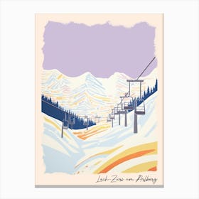 Poster Of Lech Zurs Am Arlberg   Austria, Ski Resort Pastel Colours Illustration 0 Canvas Print