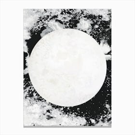 Moon Black White Canvas Print