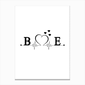 Personalized Couple Name Initial B And E Monogram Canvas Print