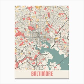 Baltimore Map Poster Canvas Print