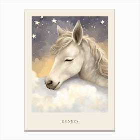 Sleeping Baby Donkey Nursery Poster Canvas Print