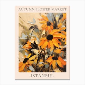 Autumn Flower Market Poster Istanbul Canvas Print