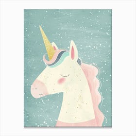 Pastel Storybook Style Unicorn 11 Canvas Print