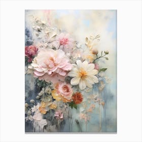 Vintage Pastel Flowers 5 Canvas Print