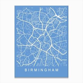 Birmingham Map Blueprint Canvas Print