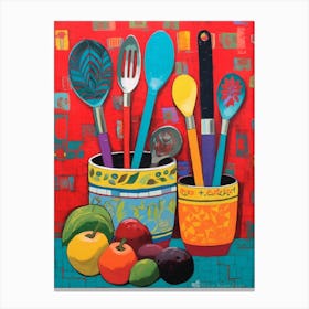 African Cuisine Matisse Inspired Illustration3 Canvas Print
