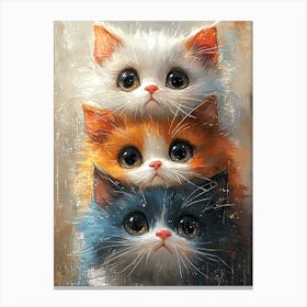 Cute Cats Stacked Together 14 Canvas Print