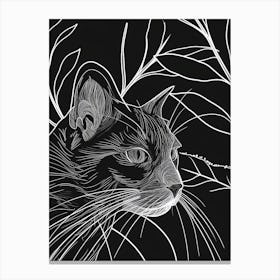 European Shorthair Cat Minimalist Illustration 2 Canvas Print