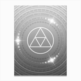 Geometric Glyph in White and Silver with Sparkle Array n.0082 Canvas Print