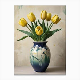 Green Tulips Hallway Art Print (2) Canvas Print