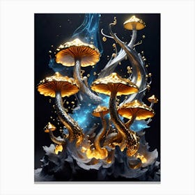 Mushrooms On Fire Canvas Print