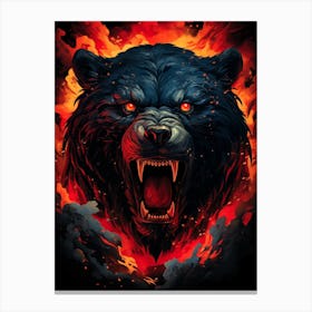 Bear In Flames Canvas Print