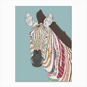 Zebra With Attractive Stripes Canvas Print