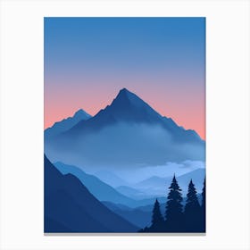 Misty Mountains Vertical Composition In Blue Tone 20 Canvas Print