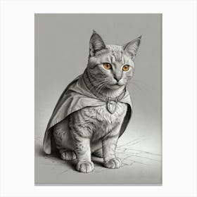 Default A Cat With A Superhero Cape Ready To Pounce On The Evi 1 Canvas Print