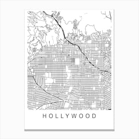 Hollywood Map Canvas Print