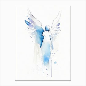 Guardian Angel Symbol Minimal Watercolour Canvas Print