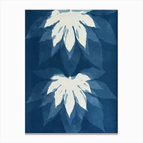 Blue cyanotype leaf print 1 Canvas Print