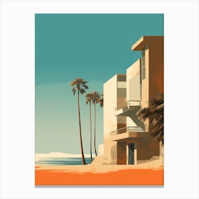 Ocean Beach San Diego California Mediterranean Style Illustration 2 Canvas Print