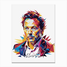 Elon Musk 03 Portrait WPAP Pop Art Canvas Print