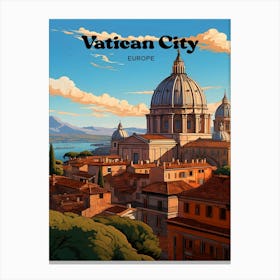 Vatican City Europe Roman Catholic Modern Travel Art Canvas Print