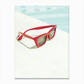 Red Sunglasses by the Pool_2262144 Canvas Print