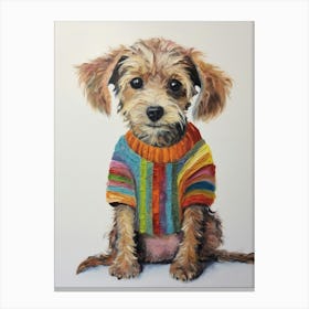 Baby Animal Wearing Sweater Puppy 3 Canvas Print