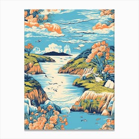 Big Sur, California, Inspired Travel Pattern 4 Canvas Print
