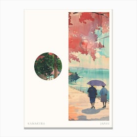 Kamakura Japan 4 Cut Out Travel Poster Canvas Print