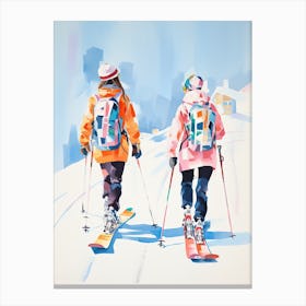 La Plagne   France, Ski Resort Illustration 3 Canvas Print
