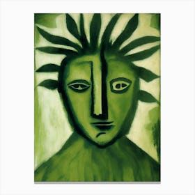Green Man Symbol 1, Abstract Painting Canvas Print