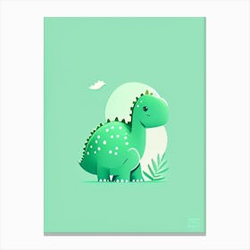 Camarasaurus Cute Mint Dinosaur Canvas Print