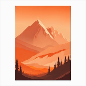 Misty Mountains Vertical Composition In Orange Tone 128 Canvas Print