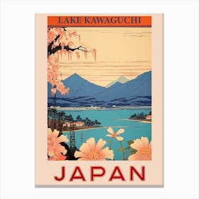 Lake Kawaguchi, Visit Japan Vintage Travel Art 1 Poster Canvas Print