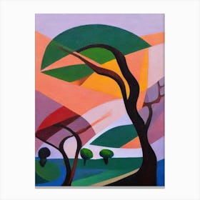 Ebony Tree Cubist Canvas Print