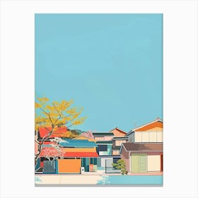 Matsuyama Japan Colourful Illustration Canvas Print