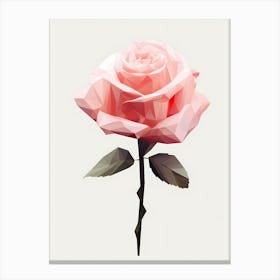 Low Poly Rose Canvas Print