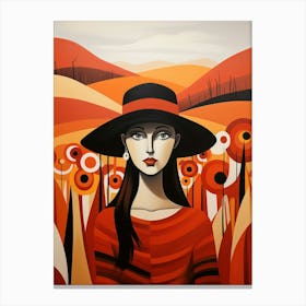 Woman In A Hat 5 Canvas Print