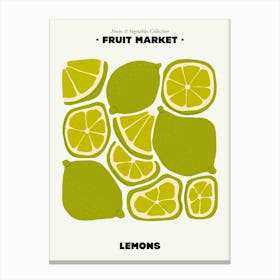 The Fruit Market Lemon Illustration Maximalist Canvas Print