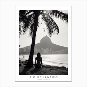 Poster Of Rio De Janeiro, Black And White Analogue Photograph 1 Canvas Print