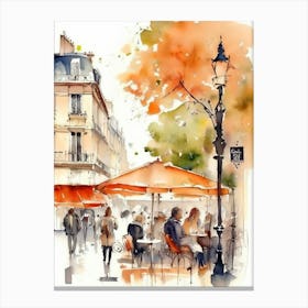 Paris Watercolor Painting Canvas Print
