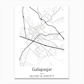 Galapagar,Spain Minimalist Map Canvas Print