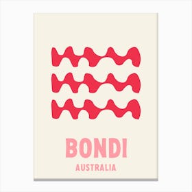 Bondi Beach, Australia, Graphic Style Poster 5 Canvas Print